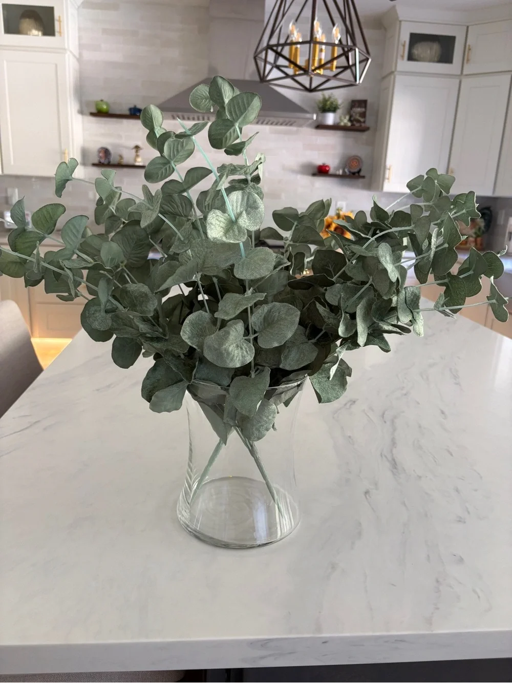 Green Faux Eucalyptus Stem Bouquet - 2 stems